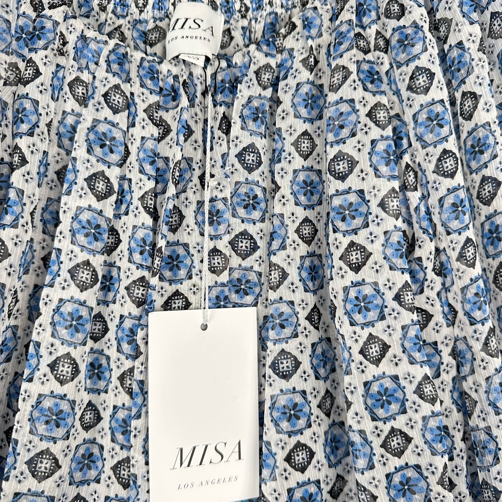MISA Zonia Chiffon Mini Dress Scorpio’s Tile Blue - Picture 7 of 9